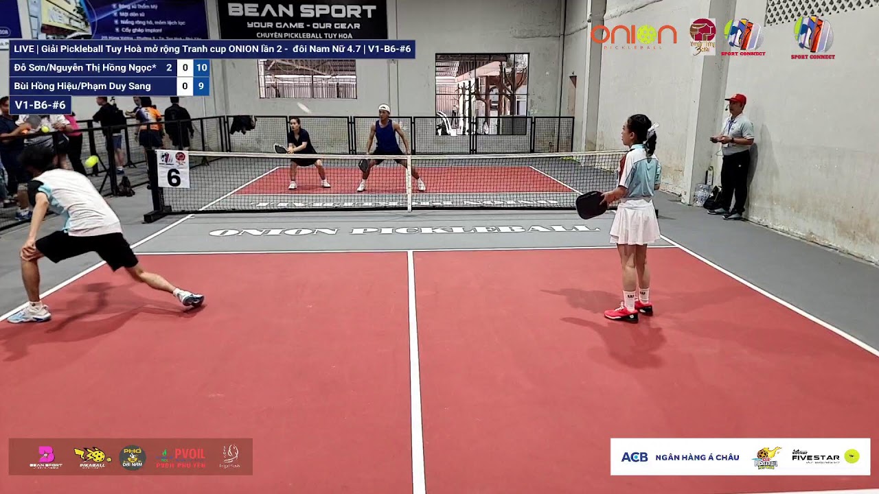 LIVE | Giải Pickleball Tuy Hoà mở rộng Tranh cup ONION lần 2 -  đôi Nam Nữ 4.7 | V1-B6-#6