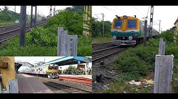 4 Different Colours EMU trains meet each other