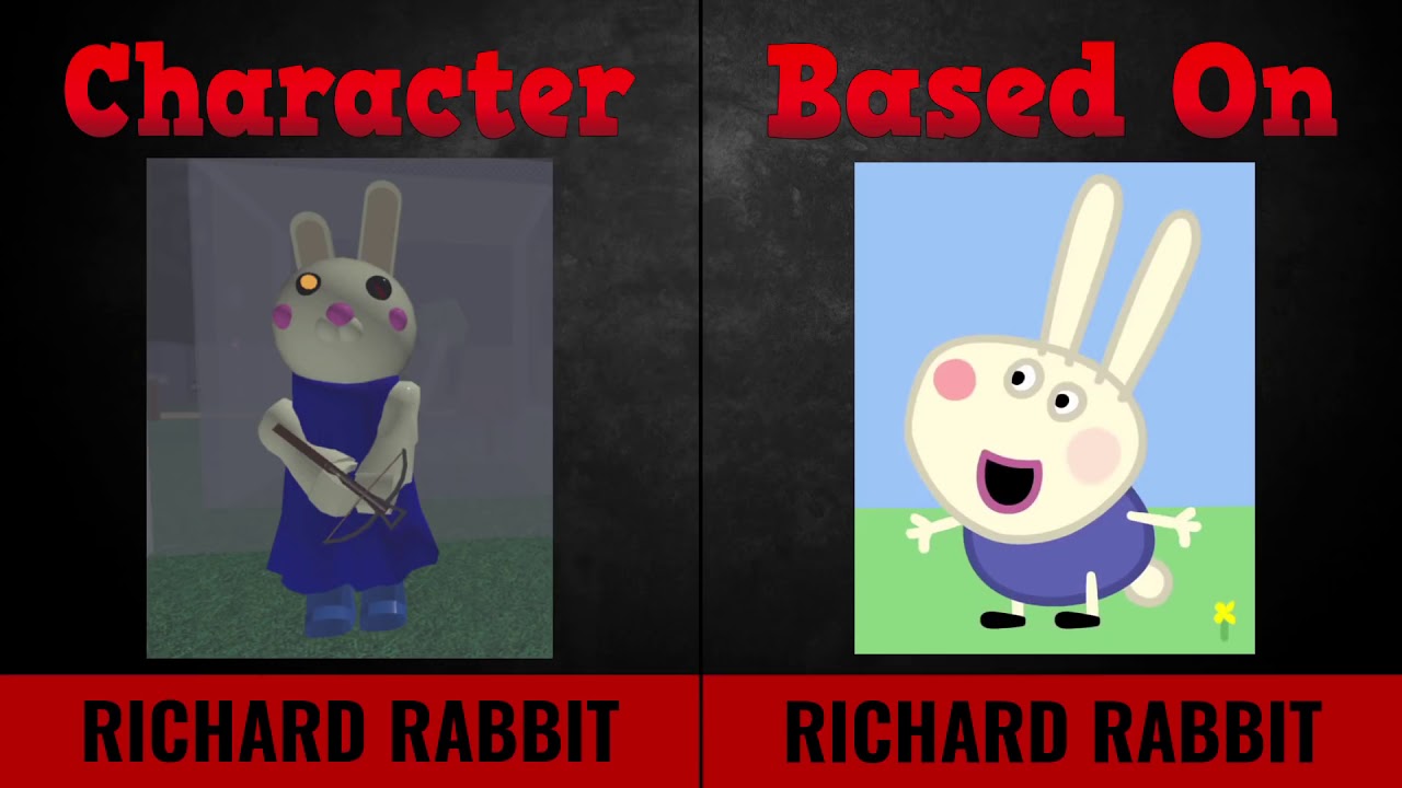 Piggy Custom Skins Vs Peppa Pig Characters 2 Youtube - richard rabbit roblox piggy