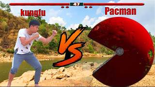 Pacman in Real Life - Drunken Kung Fu Vs Robot Pac man!