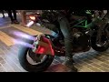 Kawasaki H2 shooting flames,burnout