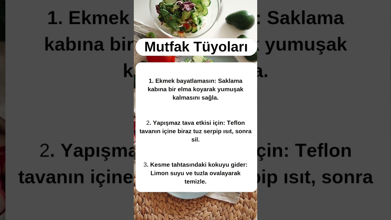 “Mutfakta Hayat Kurtaran 10 Pratik Tüyo!”#MutfakTüyoları #PratikBilgiler #YemekHazırlığı