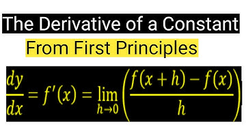 Proof of the derivative of a constant from first principles...Nkonta Napapaa