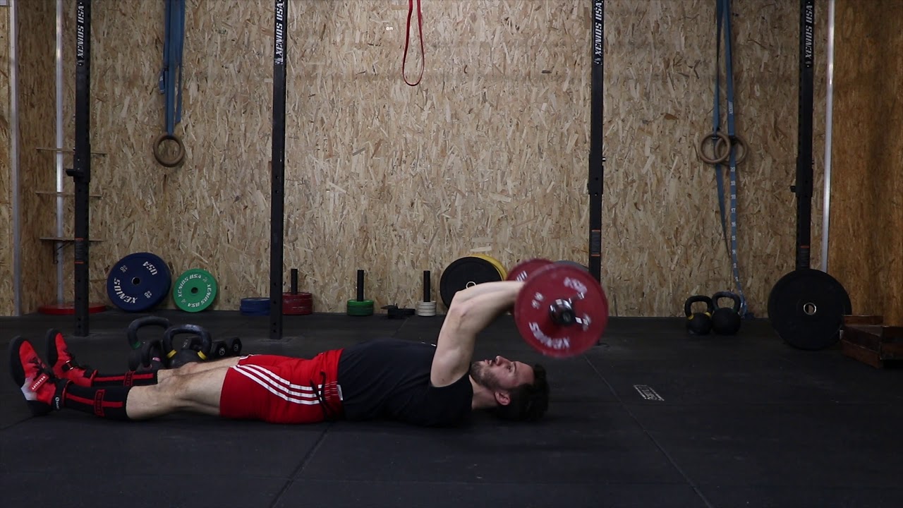 French press a terra bilanciere Barbell floor french press YouTube