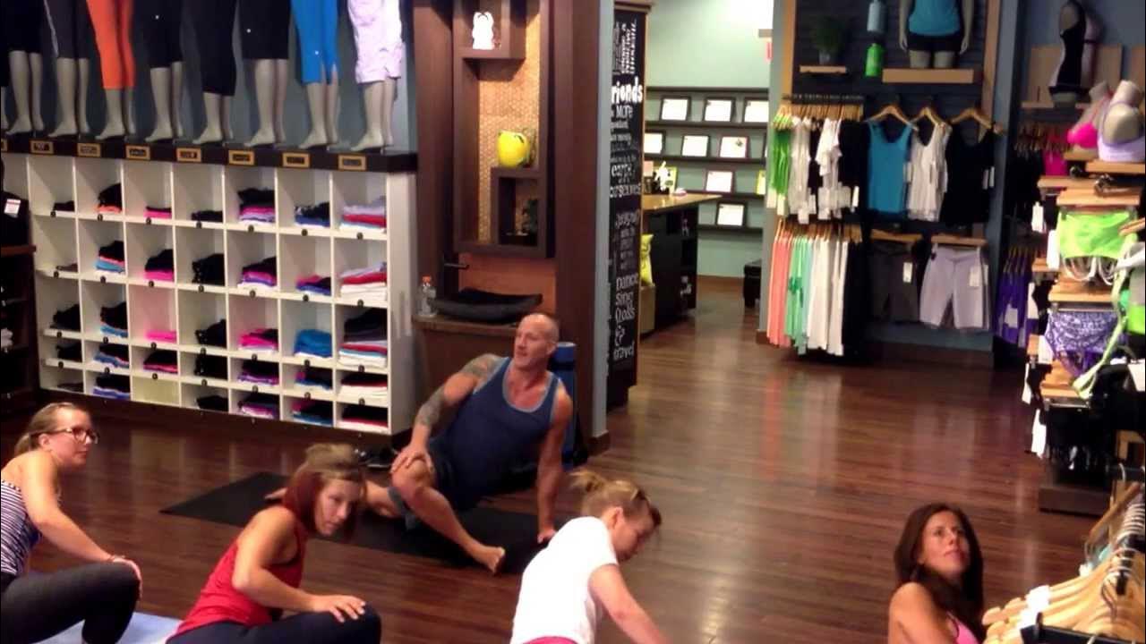 Peeing on ur neighbor ) part of a yoga demo at lululemon in naperville