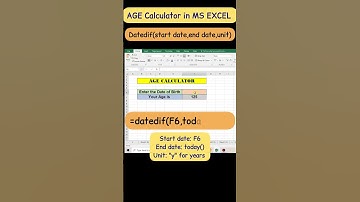 Calculate age in MS Excel using simple formula 🔥 | datedif() function 🌟#excel @LearnComputerWithRCS