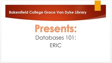 Databases 101   ERIC