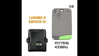 Laguna Espace Card Emulator Key Set 433MHz PCF7936 (non-keyless) installation video