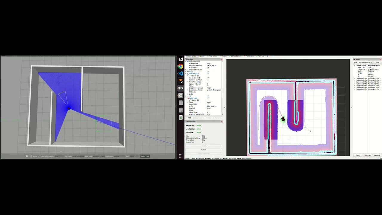 2023.10.25 nav2 gazebo simulation demo using ros2 humble - YouTube