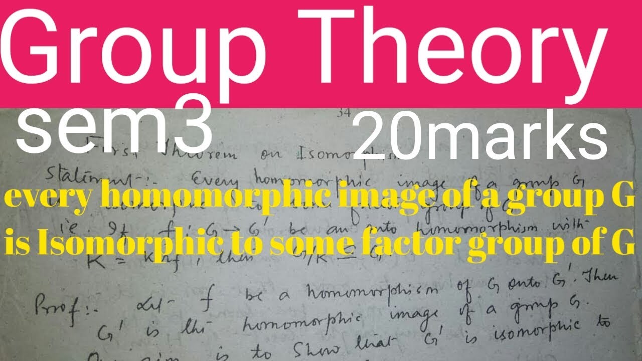 Every homomorphic image of a group G is isomorphic to some factor group ...