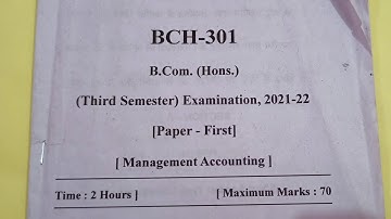 Management Accounting | B.com Honors | previous 2 year question paper 2021 | @Guidancegurujisbj