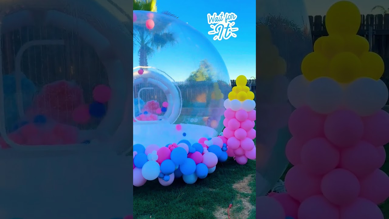 New Gender Reveal Bubble House Party Set Up! Glow Party! #bubblehouse