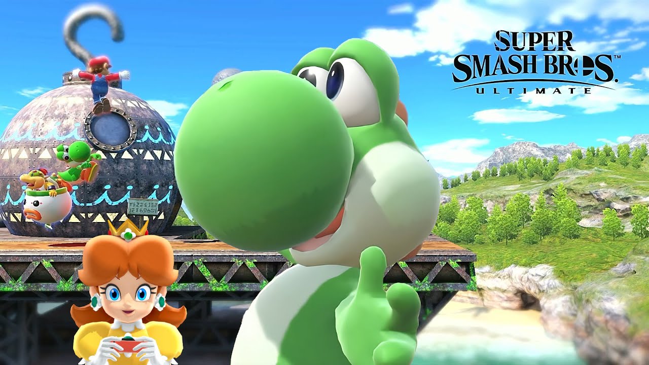 Super Smash Bros Ultimate Yoshi and Mario vs Bowser Jr at Great Bay CPU ...