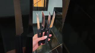 Achado da Shopee: Kit com 6 Facas Inox Tramontina Leme Preto. 🤩🔗#utensiliosdecozinha #shopee #fypシ
