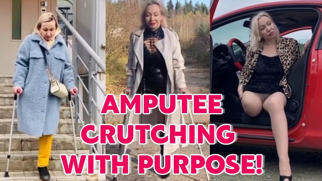 Женщина-ампутантка, использующая адаптивные костыли: гордая жизнь после ампутации.