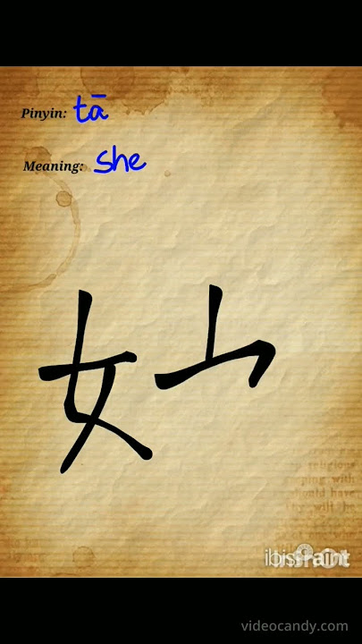 She (tā) in Chinese #mandarin #tā #she #learnchinese #pinyin #strokeorder #chinesecalligraphy #hsk