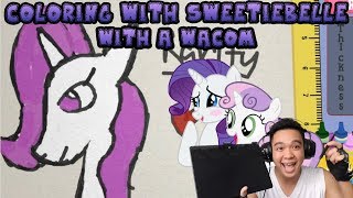 RARITY LOVES IT WHEN YOU USE THE WACOM! | Coloring with Sweetie Belle