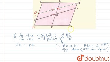 ABCD is a parallelogram. E is the mid-point of AB and F is the mid-point of CD. GH is any line t...