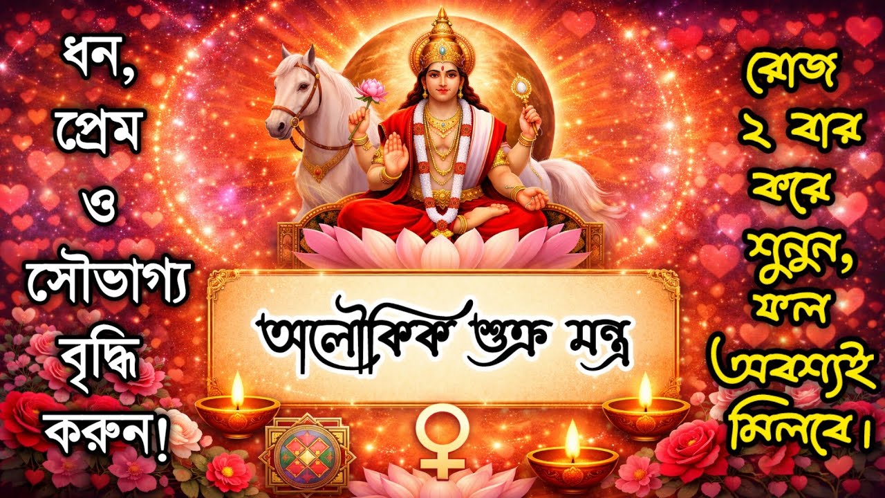 আজই শুনুন এই শক্তিশালী শুক্র মন্ত্র।ধন,প্রেম, সৌভাগ্য লাভ ও বিবাহে বাধা দূর করুন।Shukra/Venus Mantra