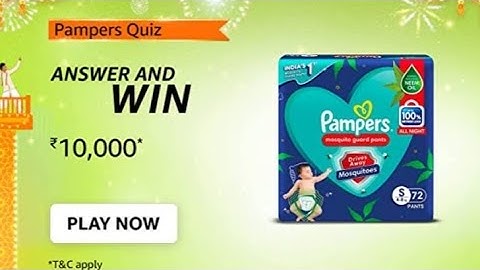 Amazon Pampers Quiz Answers Today | Amazon Quiz Today