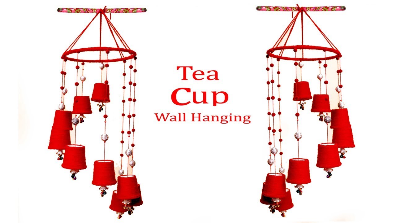 Tea Cup Wind Chime Best out of Waste Wall Hanging Room Decor