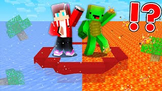 JJ And Mikey Survive In ICE And FIRE CIRCLE In Minecraft - Maizen