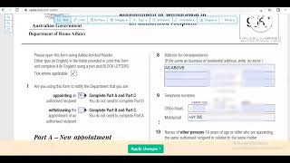 HOW TO FILL 956a FORM AUSTRALIA