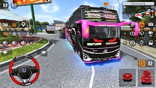 The Black Pink Tunggal Jaya tourist bus has just had its brake pads replaced and is ready to carr...