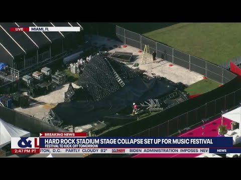 'Rolling Loud' Miami stage collapses during set up I LiveNOW from FOX