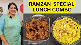 ഇപ്രാവിശ്യത്തെ റമസാൻ ദിനത്തിൽ ഈ LUNCH COMBO ഉണ്ടാക്കി നോക്കി | MASALA GHEE RICE & CHICKEN GHEE ROAST