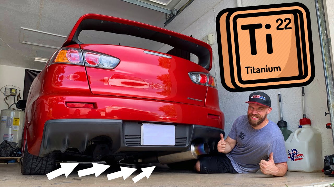 Evo X ETS Titanium Exhaust Install W/Test Pipe YouTube