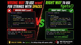 scanf() vs fgets() – When Should You Use Each | C Programming
