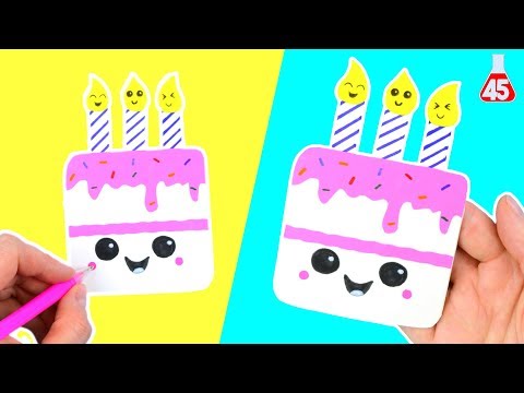 Biglietto di Auguri Torta di Compleanno | DIY Kawaii Torta