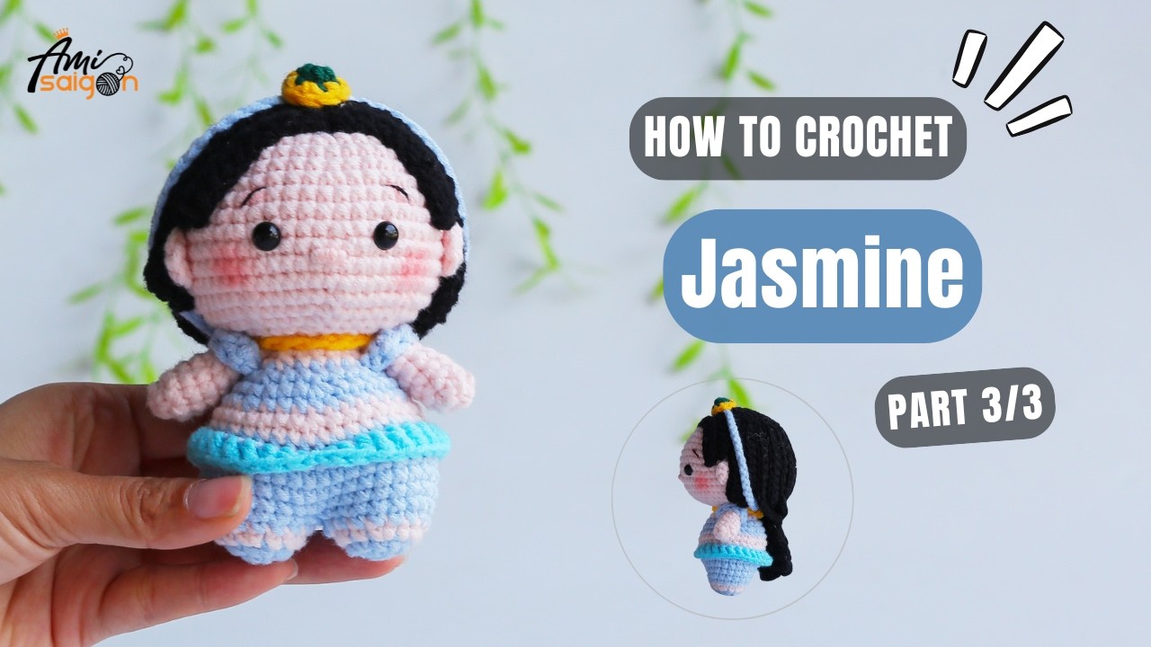 #1077 | Jasmine-Inspired Princess Doll Amigurumi (3/3) | How to Crochet a Princess Doll | @AmiSaigon