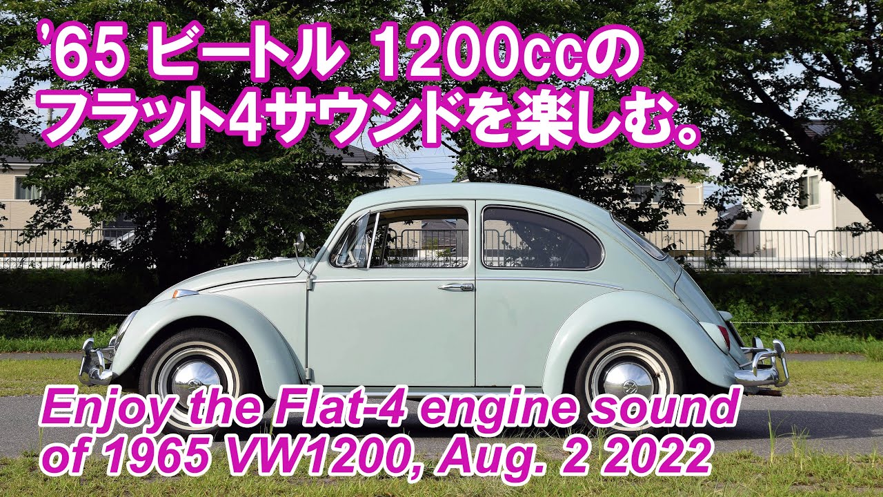 65空冷ビートル 1200ccのフラット4サウンドを楽しむ。Enjoy the Flat-4