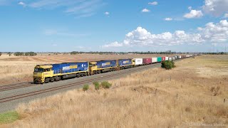 7AM5 Pacific National Container Train With NR91 NR50 NR5 (17/3/2024) - PoathTV Australian Railways