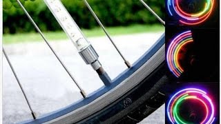 2 x New Bike Bicycle Wheel Tire Valve Cap Spoke Neon 5 LED Lights Lamp 7 Modes 