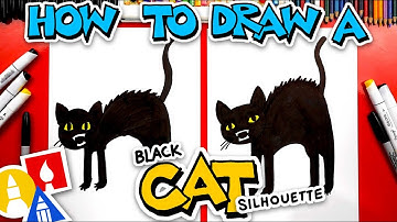 How To Draw A Black Cat Silhouette For Halloween