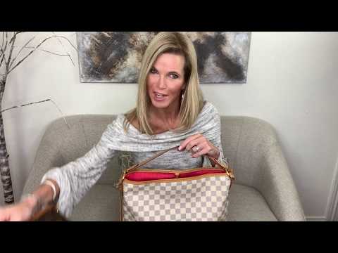 Louis Vuitton Delightful Damier Azur Handbag Purse Review and what fits!  Resale talk! 