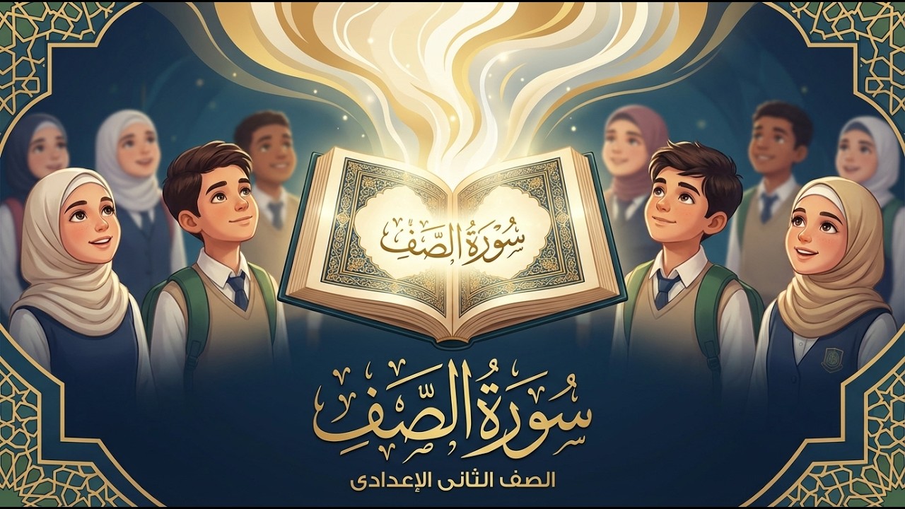 سورة الصف من 1 ل 6 للصف الثاني الإعدادي - الحفظ سورة الصف من الآية 1 إلى الآية 6  ثانية إعدادي  .