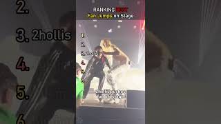 Fan Jumps on Stage… and Every Artist Reacts in Their Own Way#ConcertMoments #FanOnStage #Respect