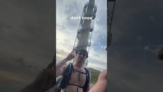 Day 4 Mt. Vernon ohio, stairs up the great concrete pole, should we climb them