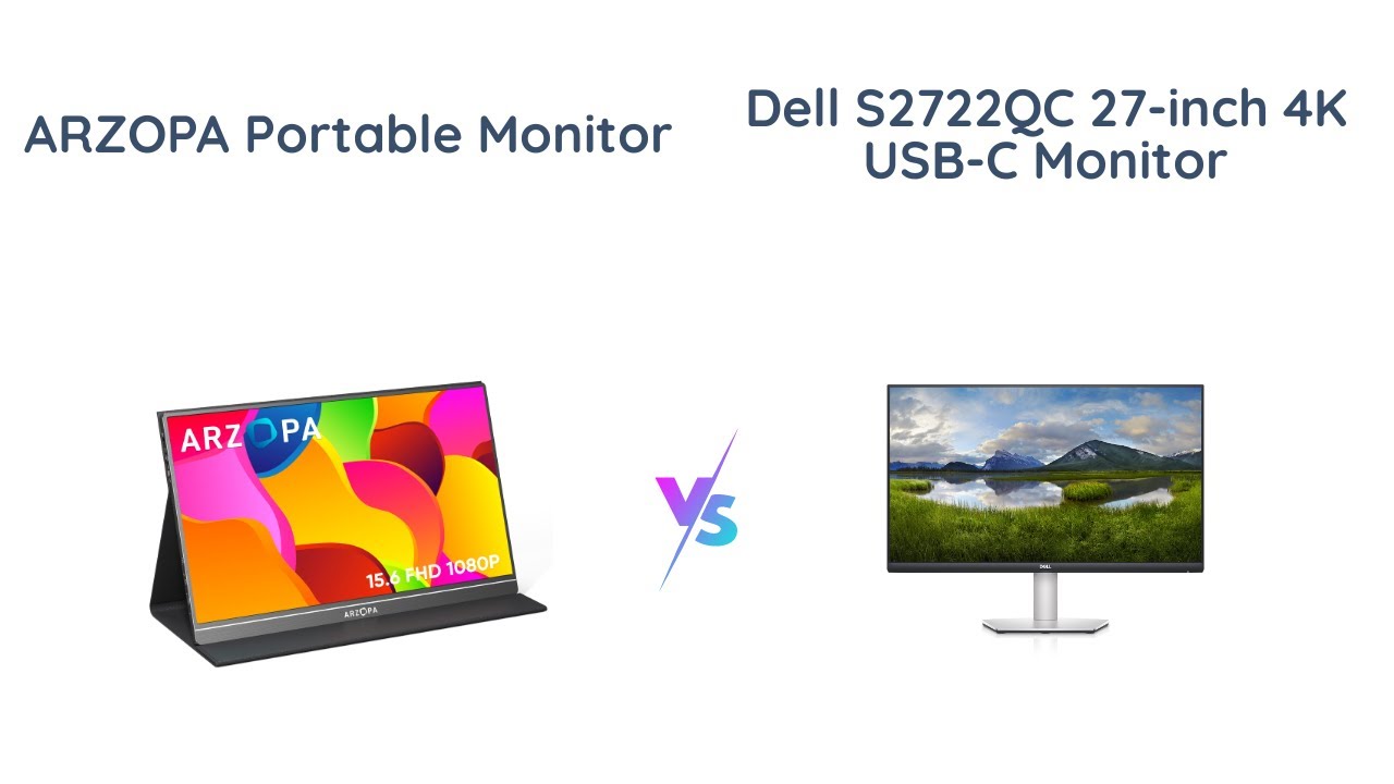 ARZOPA Portable Monitor vs Dell S2722QC 27inch 4K USBC Monitor YouTube