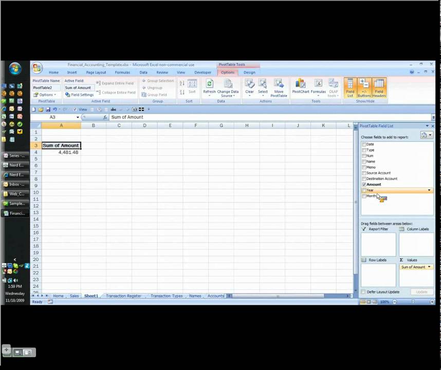 Tracking Transactions in Excel part 4 - Pivot Tables - YouTube