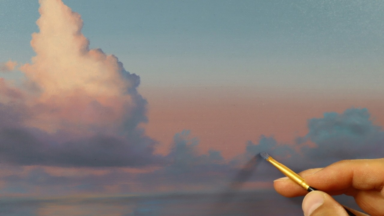 How to paint clouds - sunset cloud reflecting on sea - YouTube
