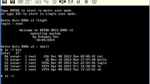 Retro UNIX 8086 v1 - MULTI TASKING demo