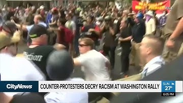 Counter protesters greatly outnumber white supremacists at Washington rally