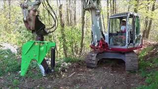 Forestry pruner OMEF CS on takeuchi excavator | #pruning #forestryequipment