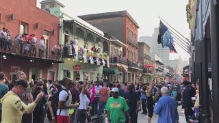 Bourbon Street ahead of Endymion Mardi Gras parade in New Orleans