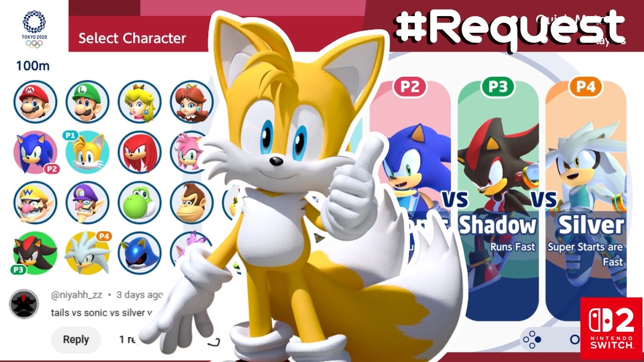 Марио и Соник в Токио 2020 | Геймплей (4 игрока) | Тейлз против Соника против Шэдоу против Сильвера